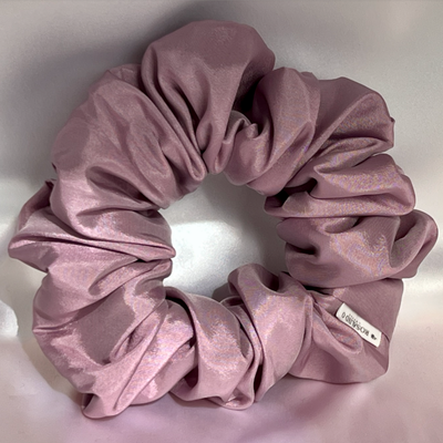 Rose pink taffeta scrunchie