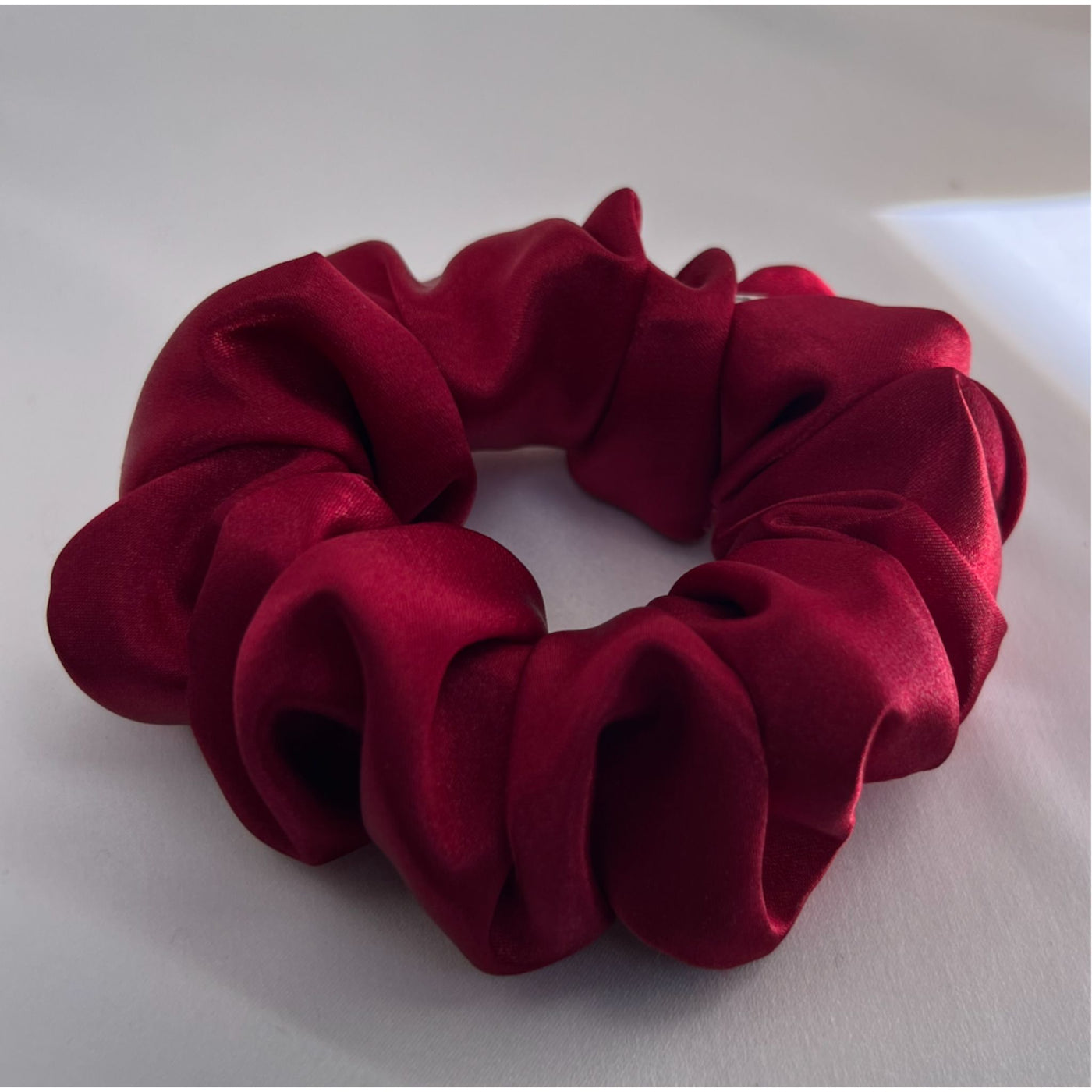 Burgundy Satin Scrunchie