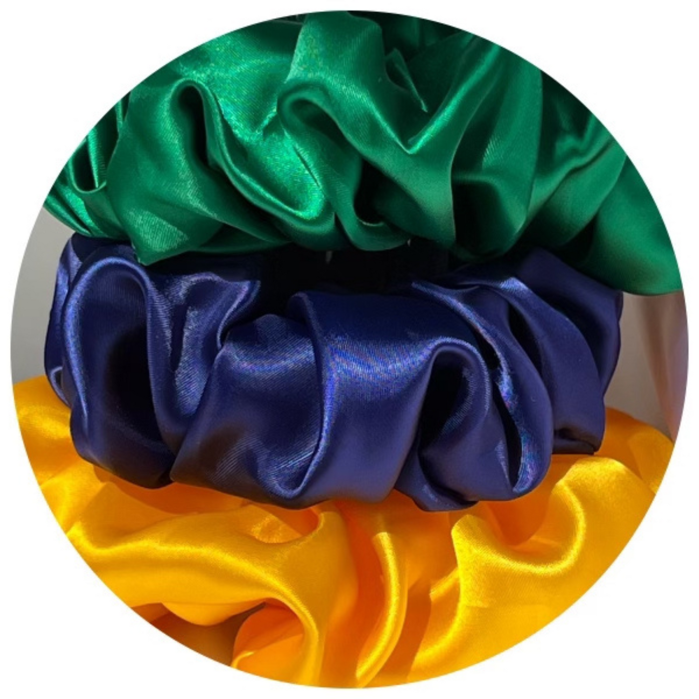 Indigo Italian Sustainable Satin Scrunchie