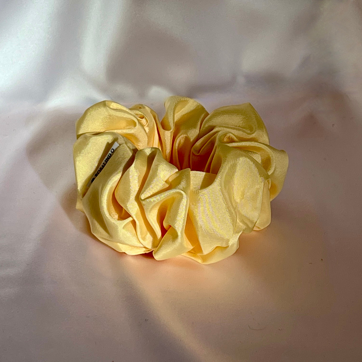 Buttercup yellow taffeta scrunchie