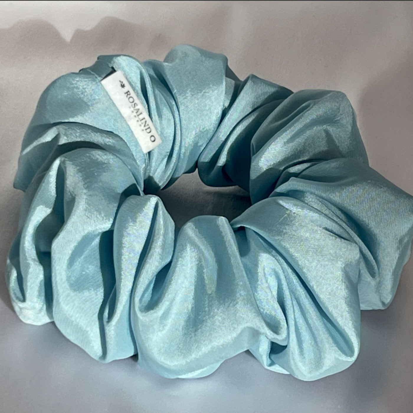 Agean light blue taffeta scrunchie