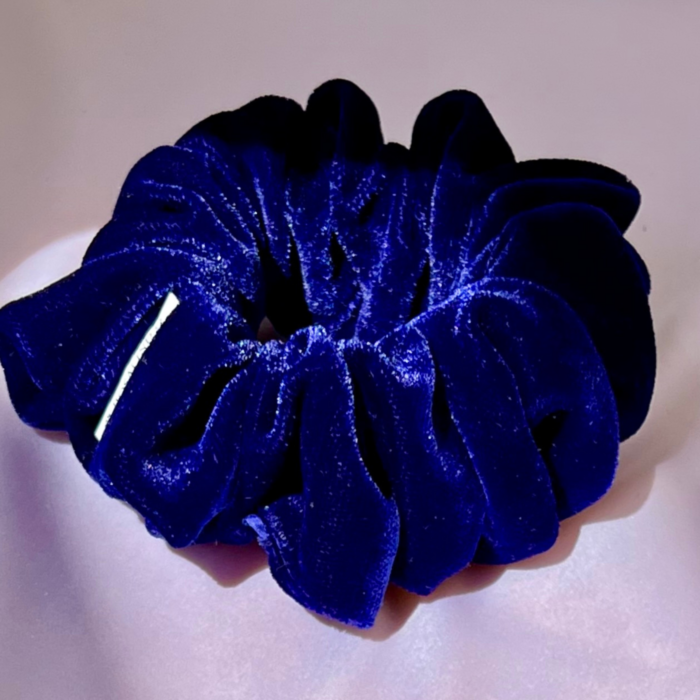 Royal blue velvet sumptuous scrunchie