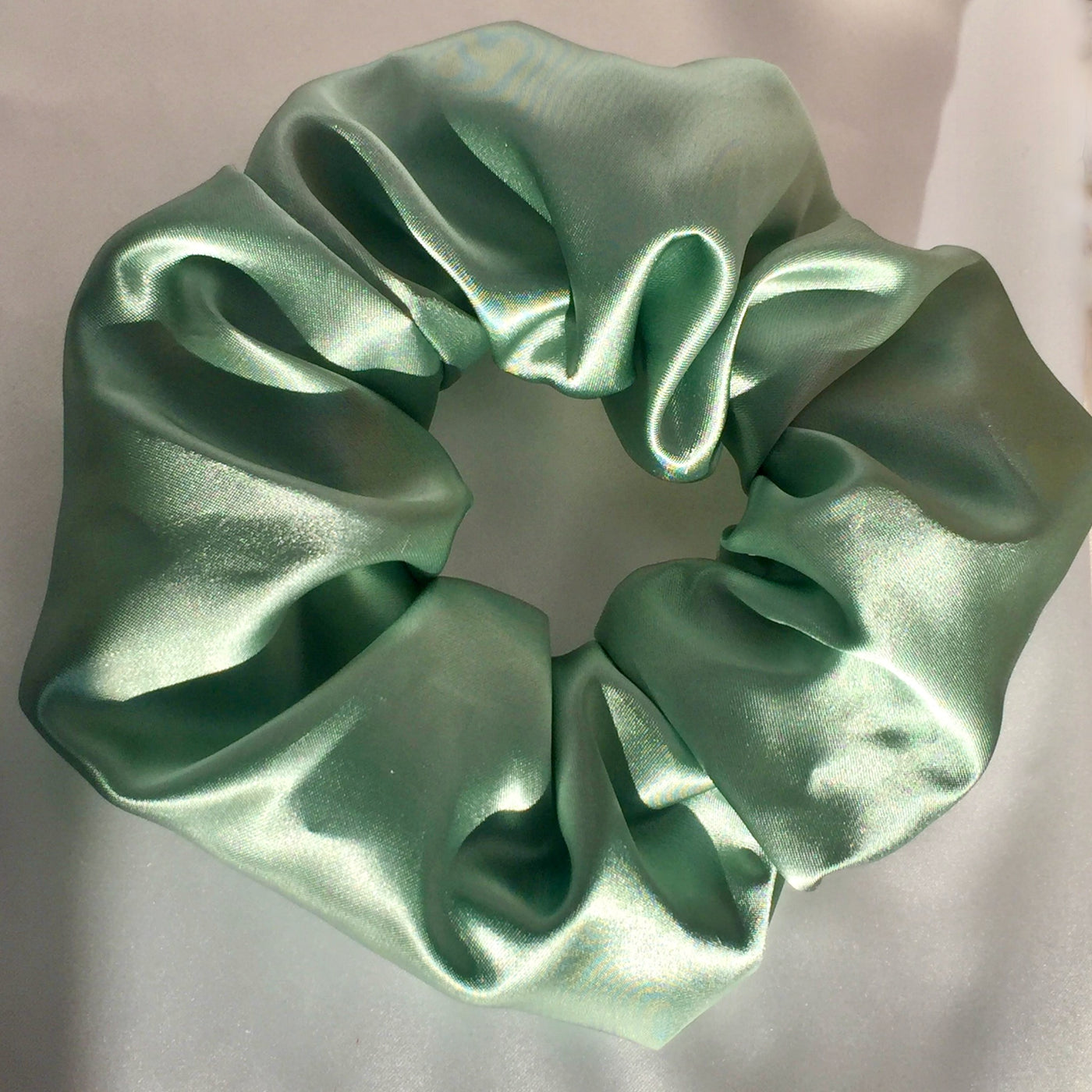 Satin Pistachio scrunchie